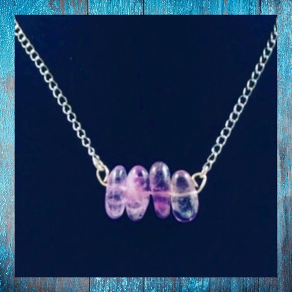 Silverskylight Jewelry - 🔴SALE ! Genuine amethyst bar boho choker necklace